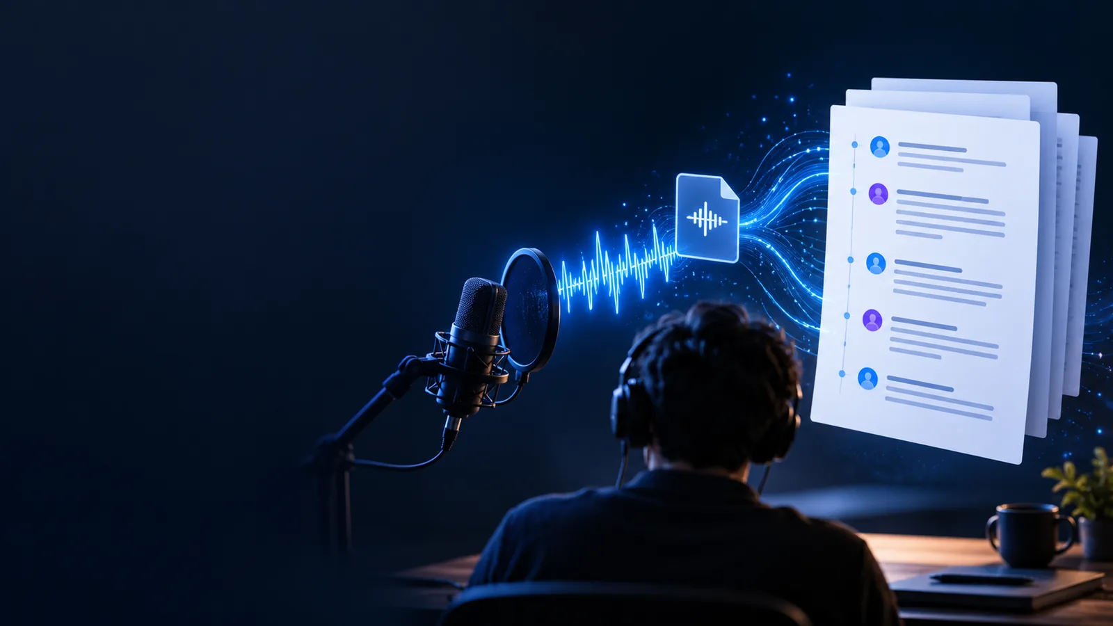 Voice To Text landing-page visual