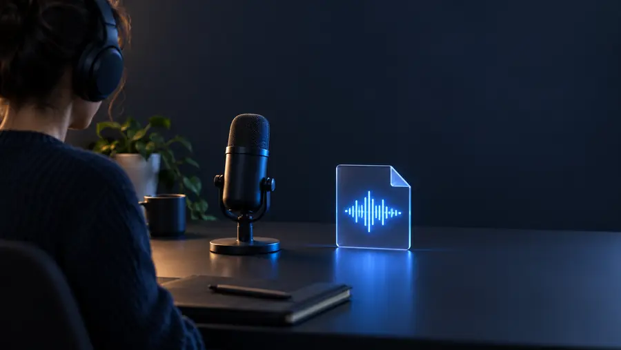 Illustration of a voice recording awaiting transcription