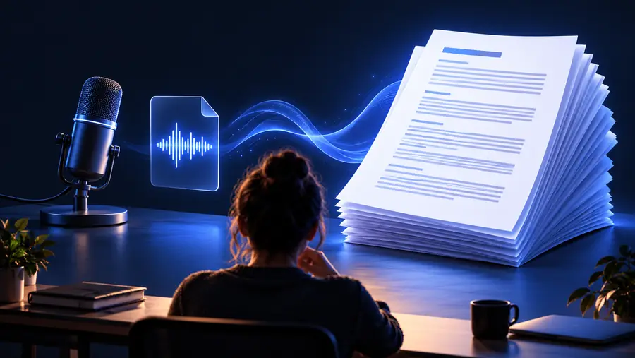 Illustration associated with reviewing audio-to-text output