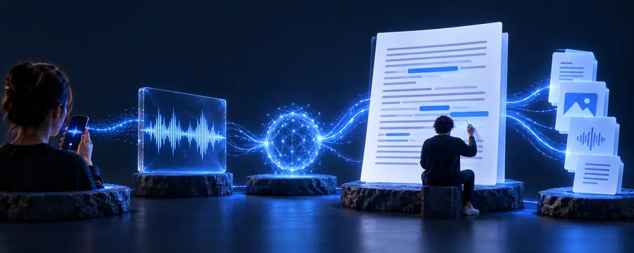 Überprüftes Transkript, gegliedert in gut lesbare Absätze
